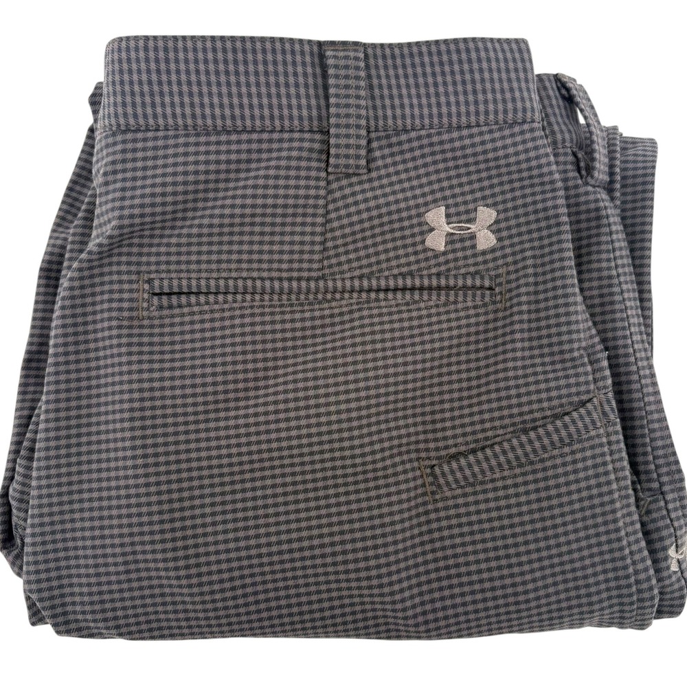 Under Armour Mens Grey Houndstooth Golf Pants Straight Leg 32x32